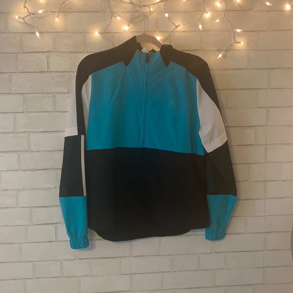 Teal and Black Adidas Jacket
